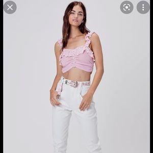 for love and lemons pearl sweater cami in pink.